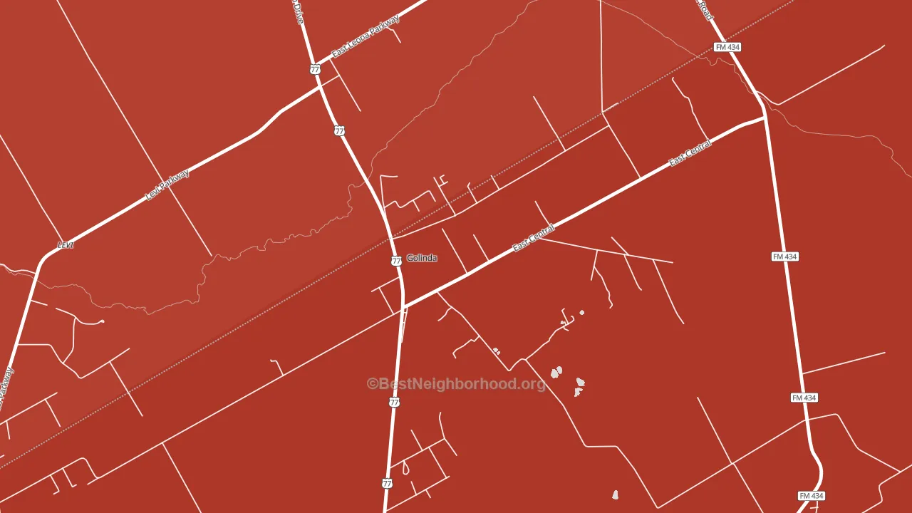 Golinda, TX block-group political-lean map