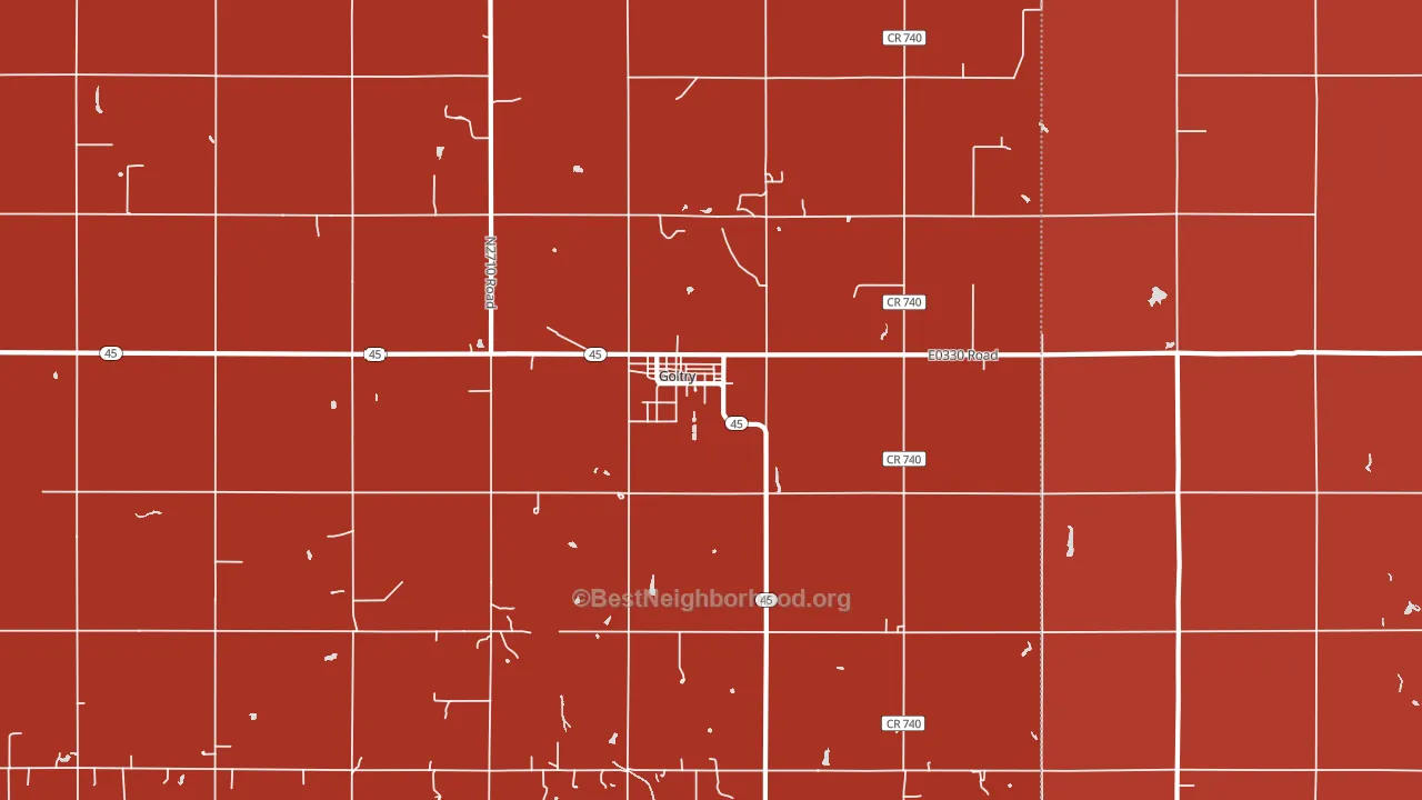 Goltry, OK block-group political-lean map