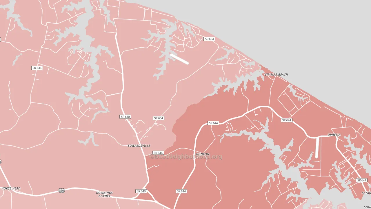 Gonyon, VA block-group political-lean map