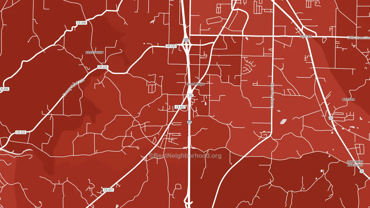 Good Hope, AL block-group political-lean map