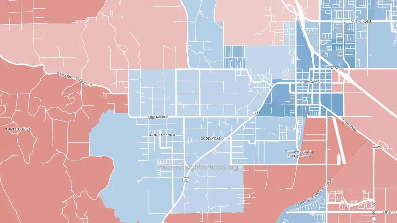Good Hope, CA block-group political-lean map