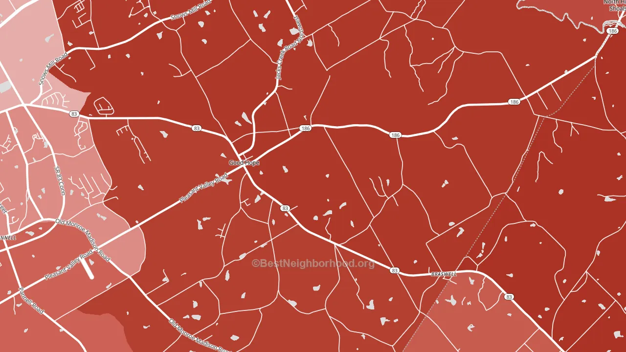 Good Hope, GA block-group political-lean map