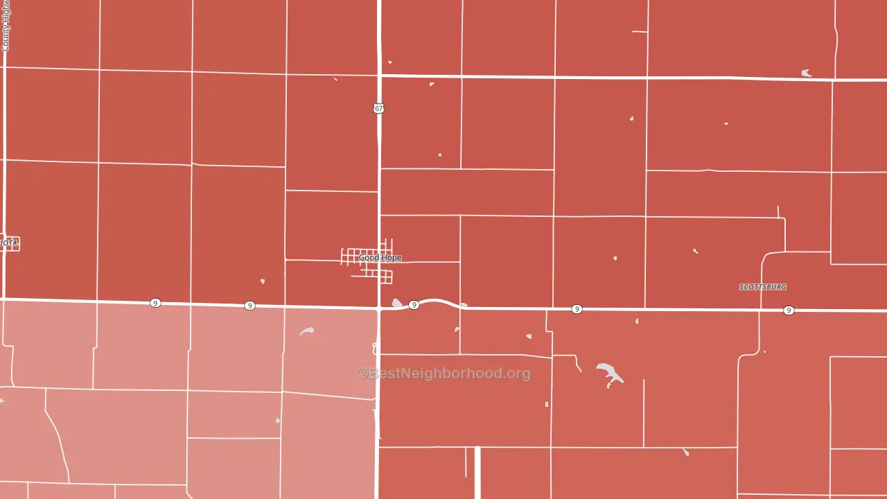 Good Hope, IL block-group political-lean map