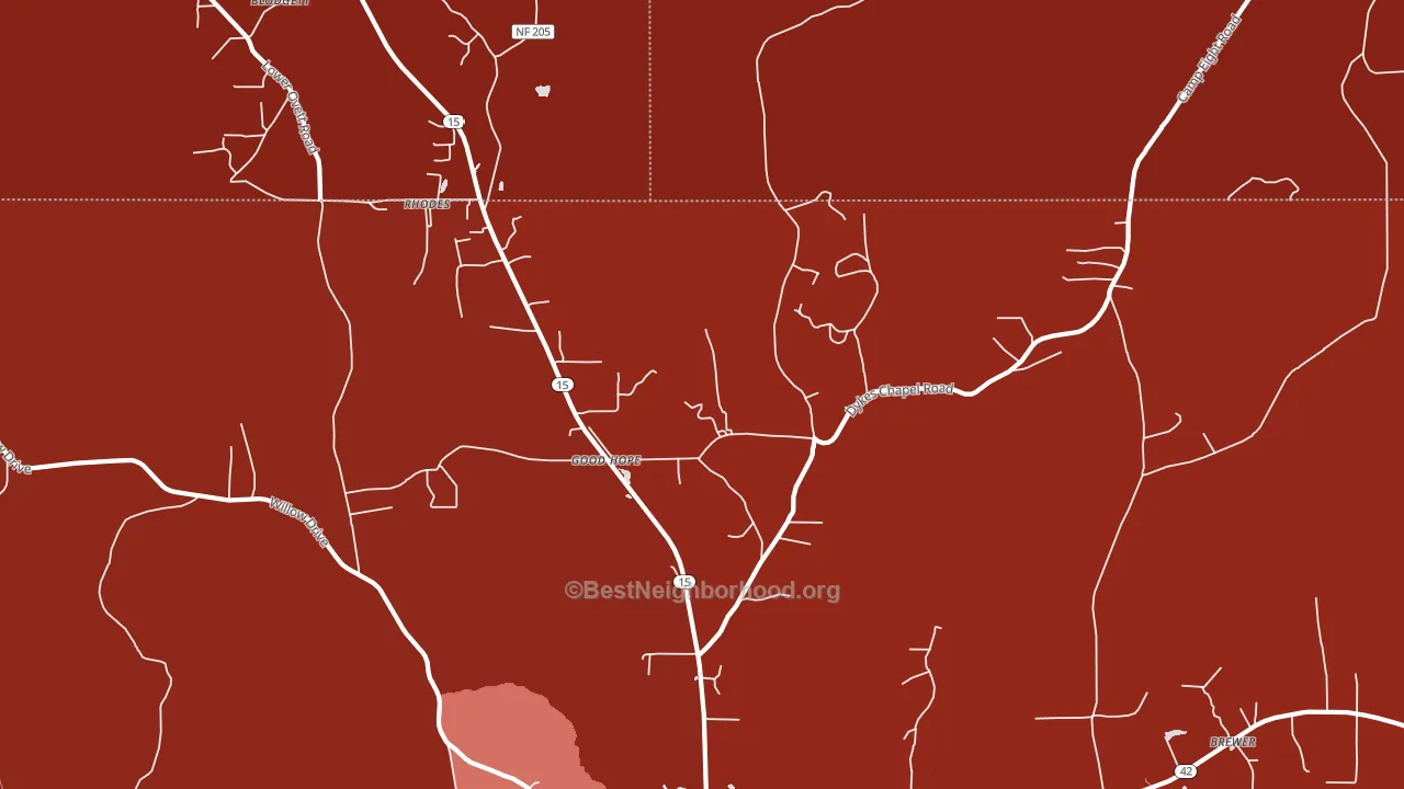 Good Hope, MS block-group political-lean map