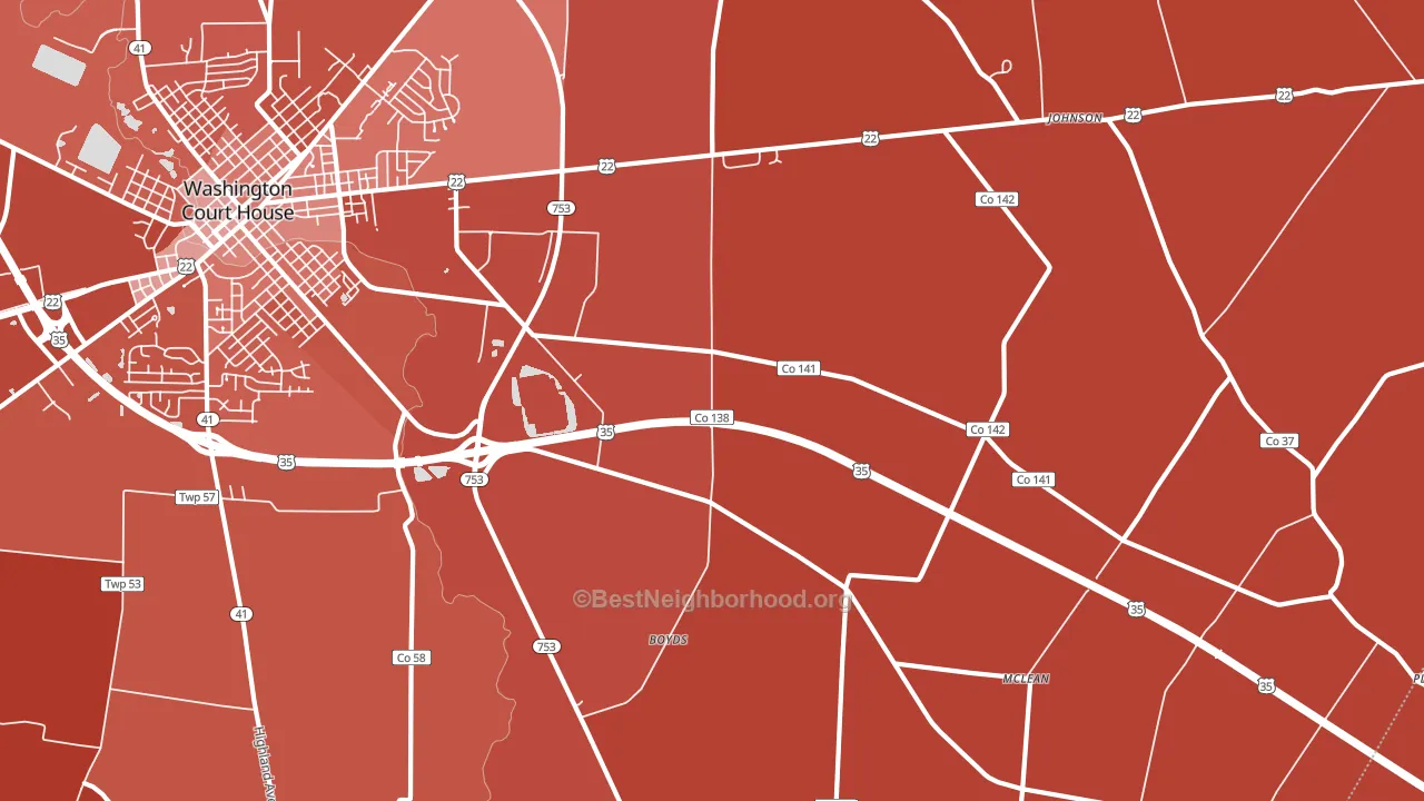 Good Hope, OH block-group political-lean map