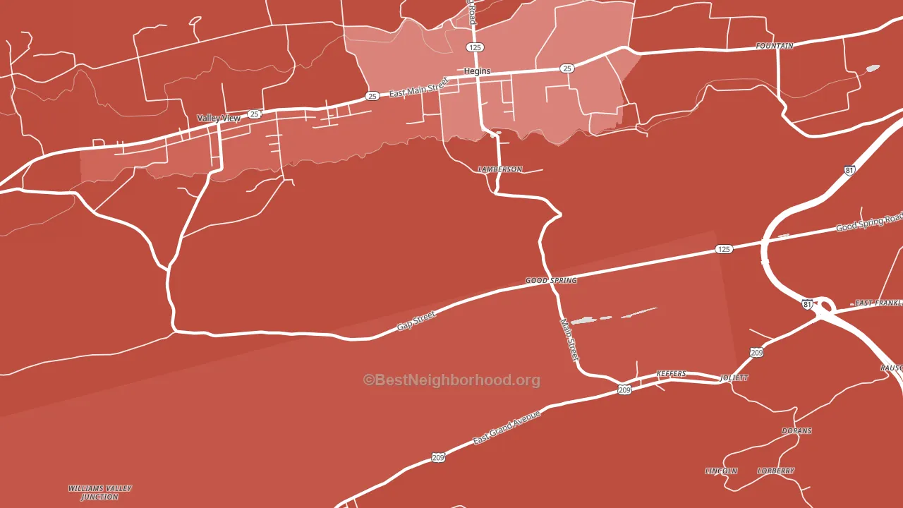 Good Spring, PA block-group political-lean map