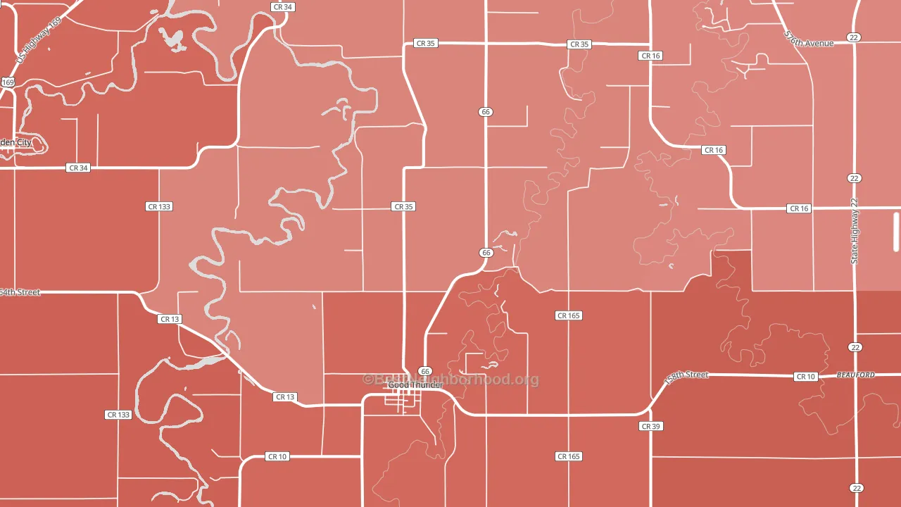 Good Thunder, MN block-group political-lean map