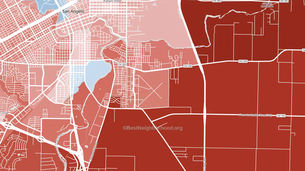 Goodfellow Afb, TX block-group political-lean map