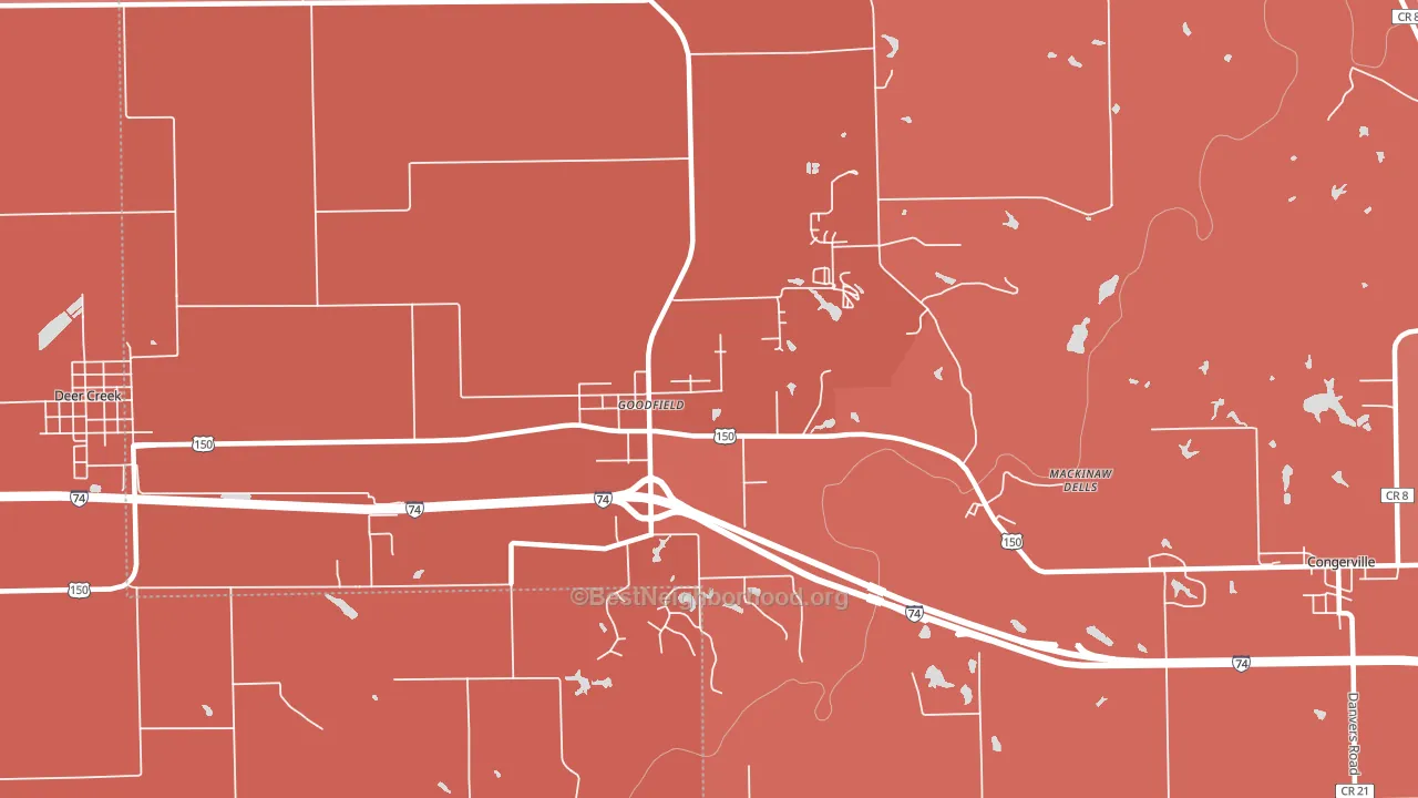 Goodfield, IL block-group political-lean map
