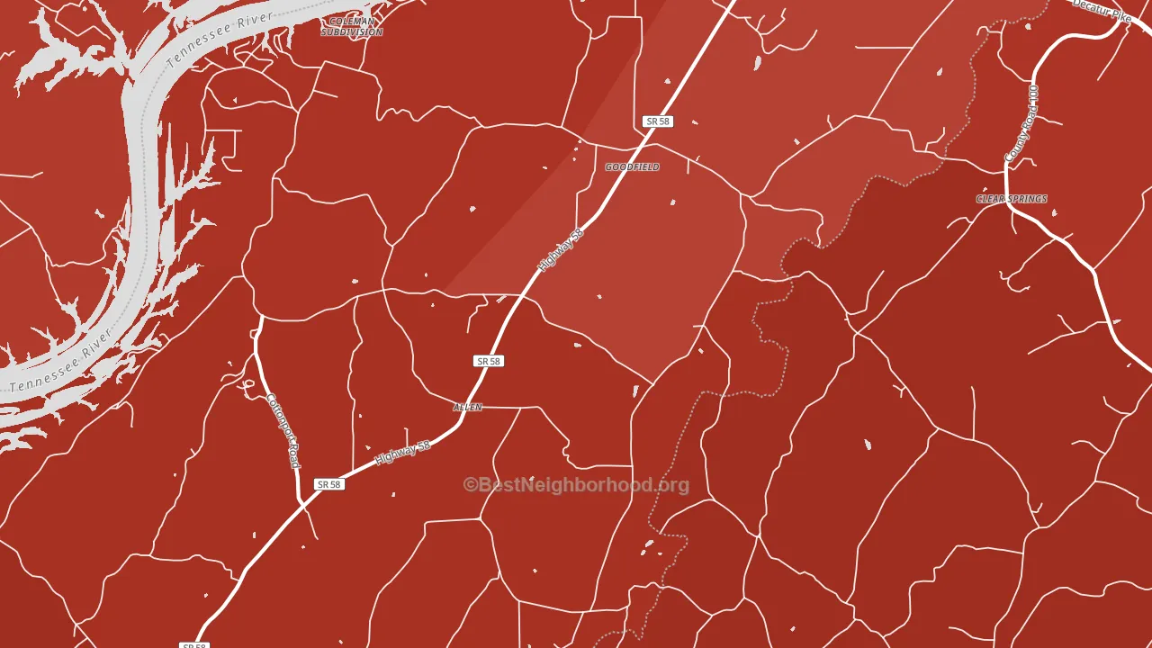Goodfield, TN block-group political-lean map