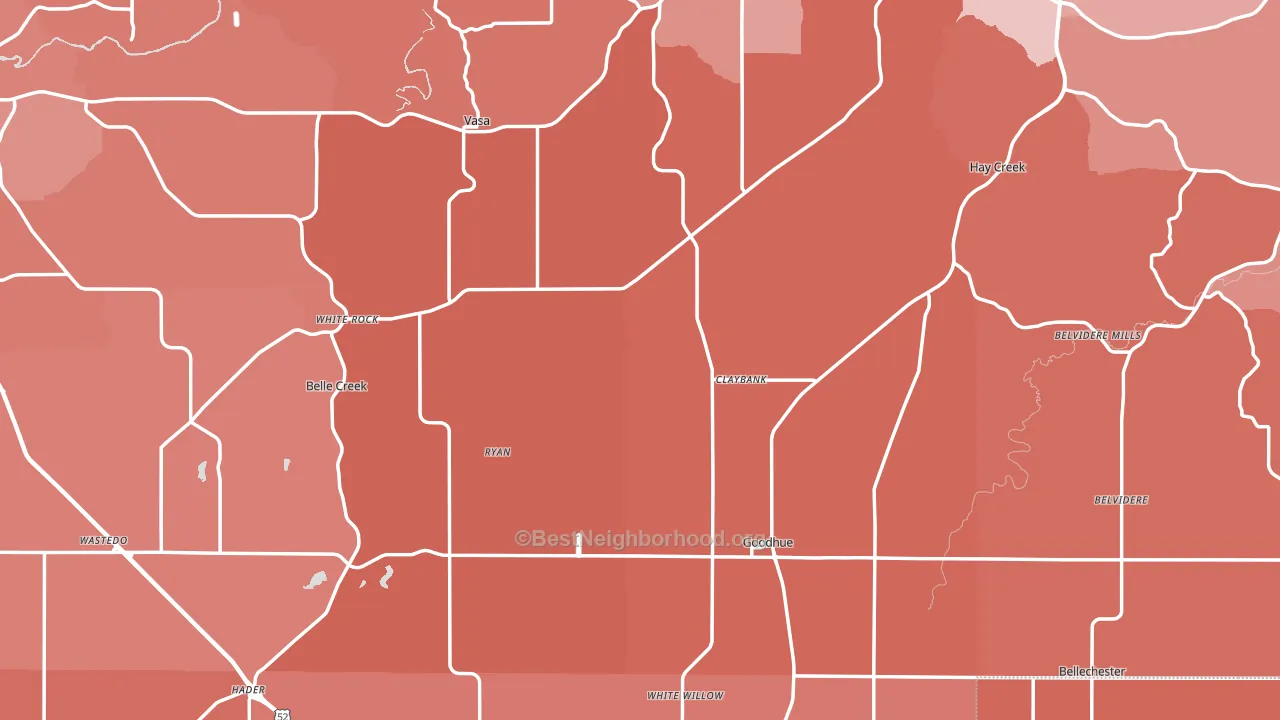 Goodhue County, MN block-group political-lean map