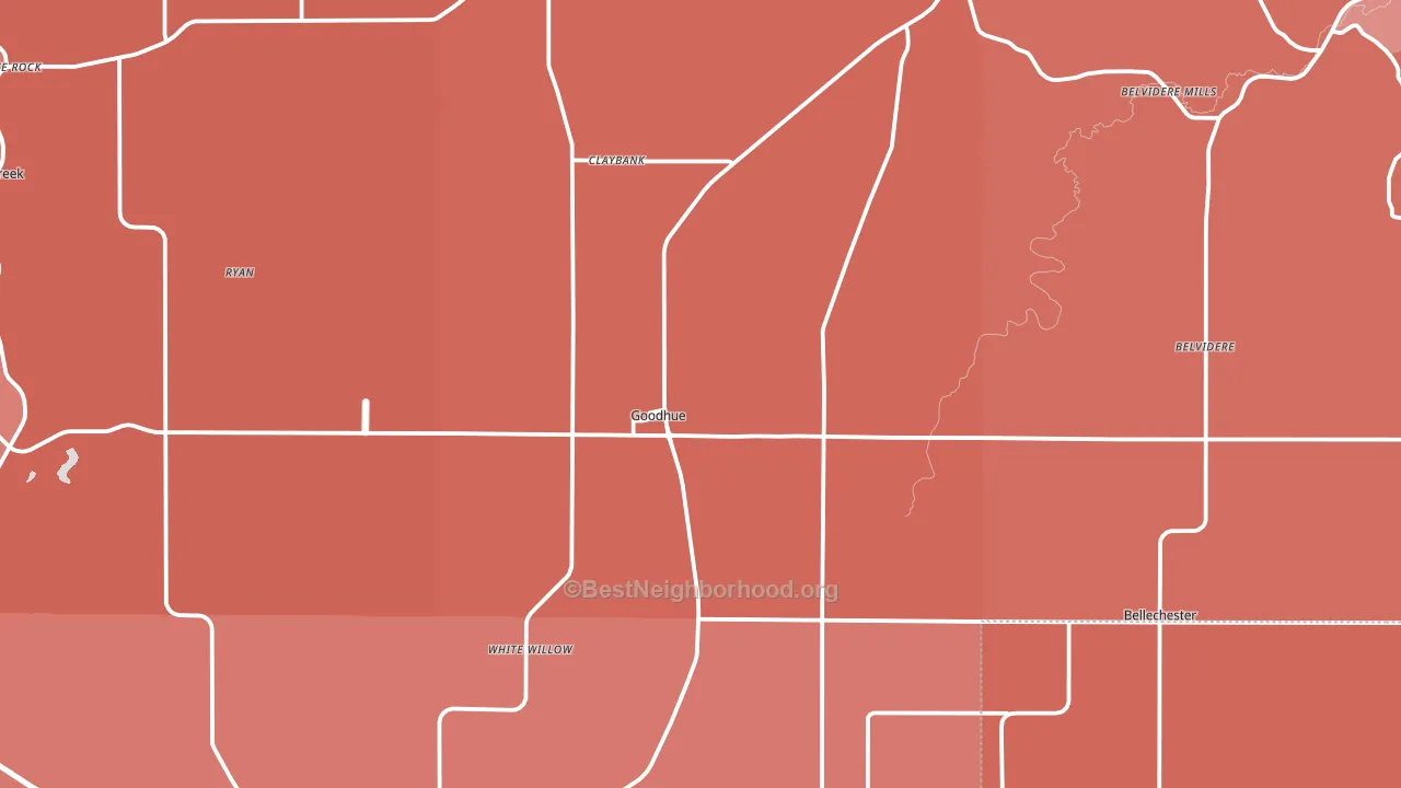 Goodhue, MN block-group political-lean map
