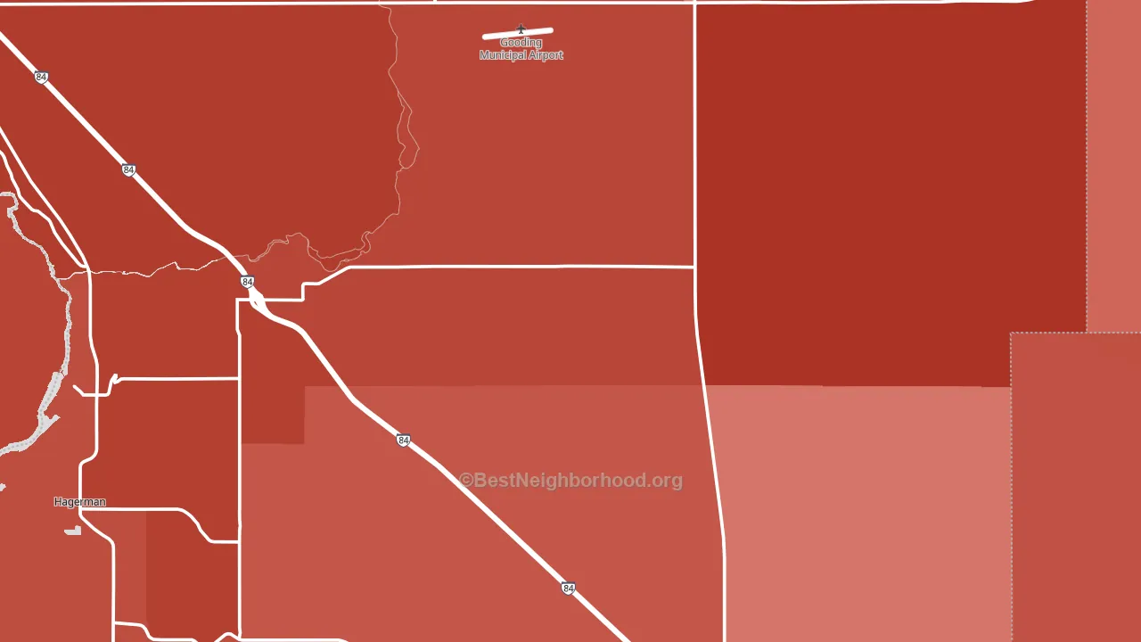 Gooding County, ID block-group political-lean map