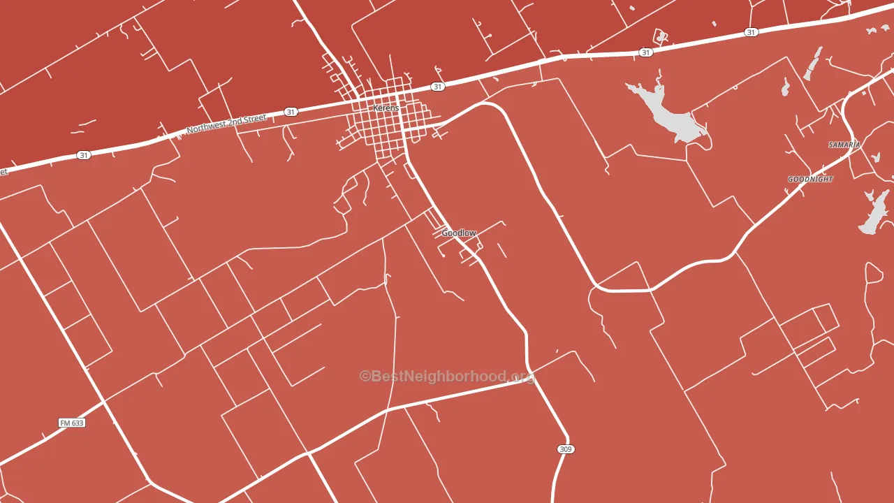 Goodlow, TX block-group political-lean map