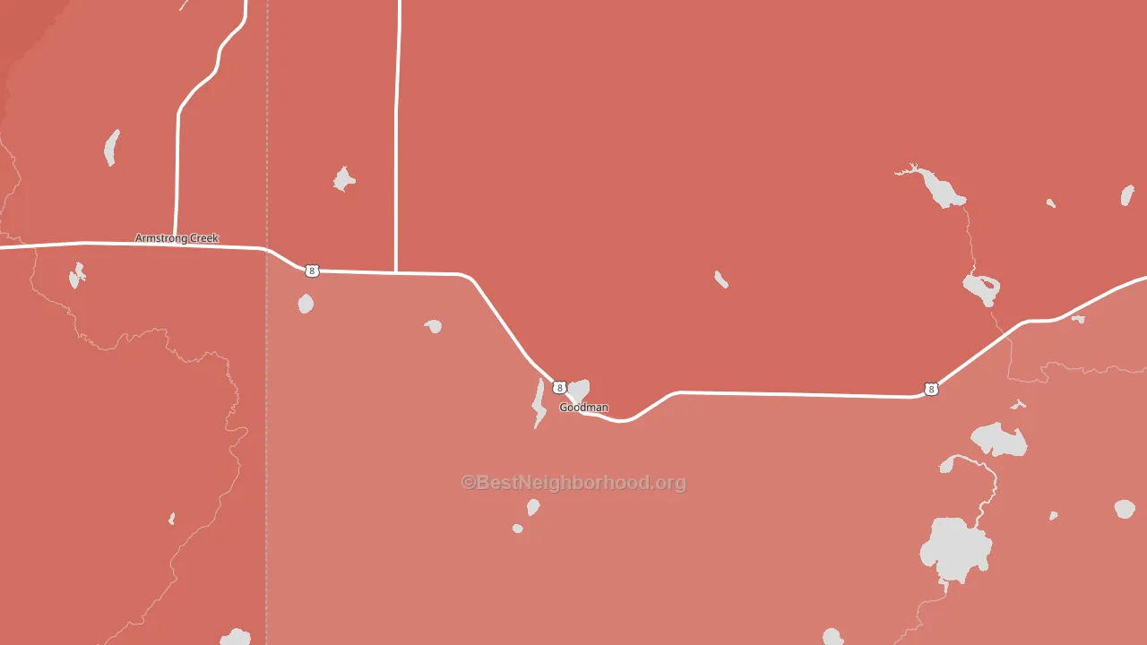 Goodman, WI block-group political-lean map