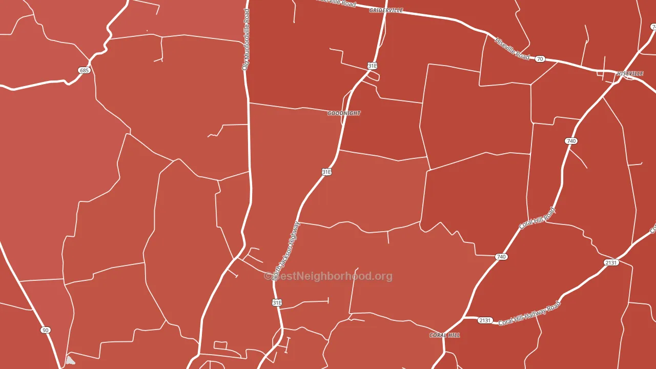 Goodnight, KY block-group political-lean map