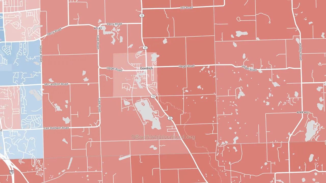 Goodrich, MI block-group political-lean map