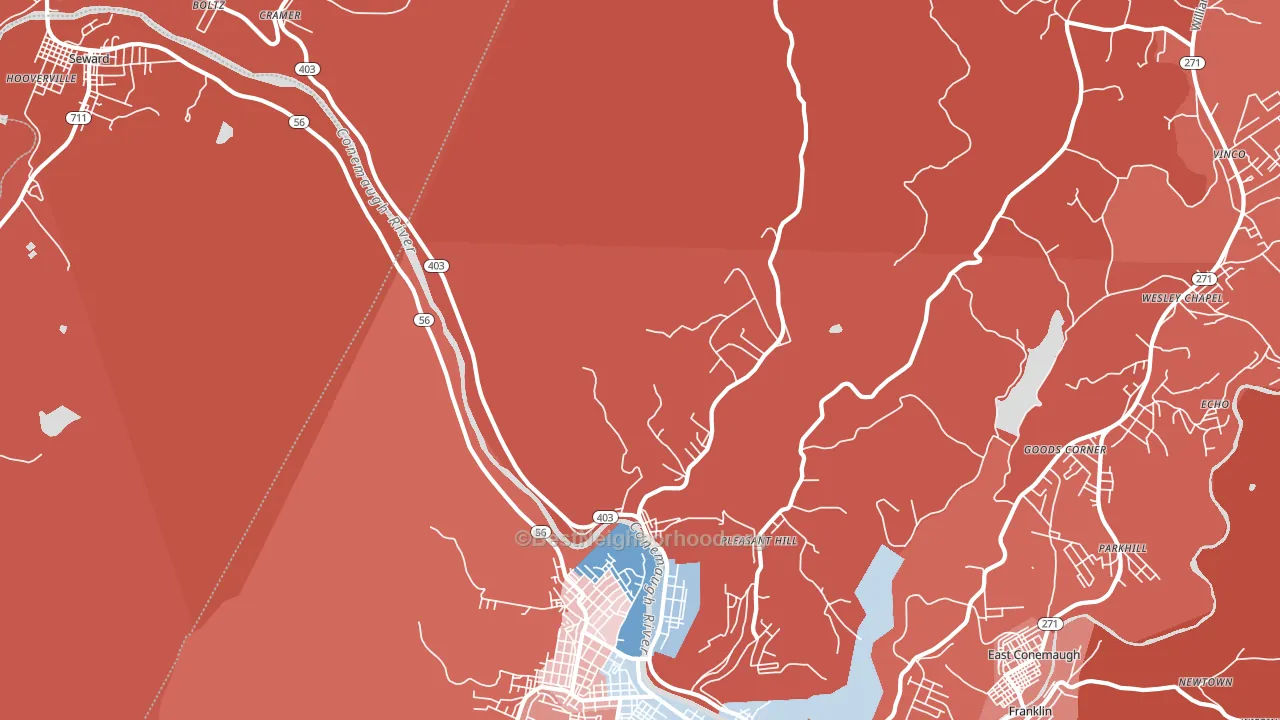 Goods Corner, PA block-group political-lean map
