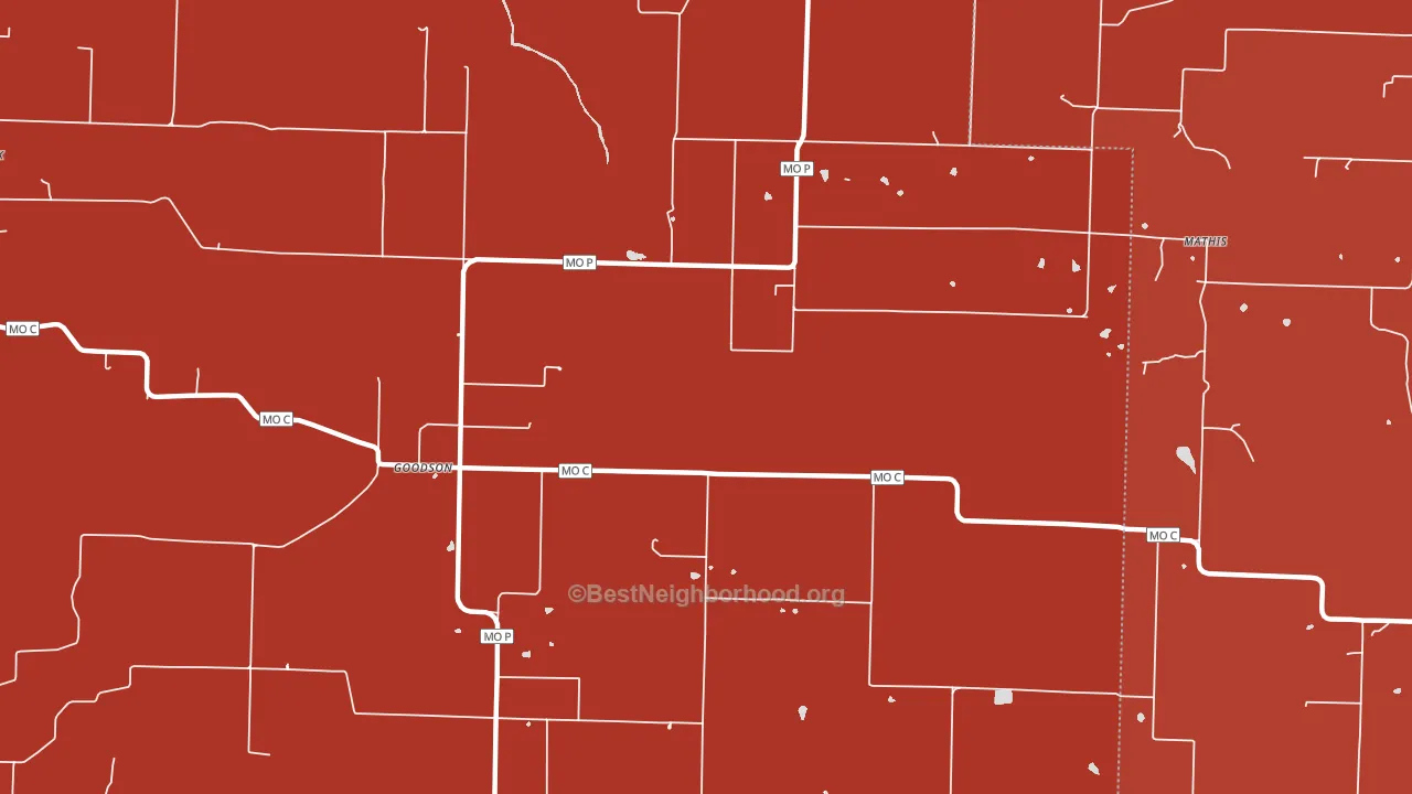 Goodson, MO block-group political-lean map