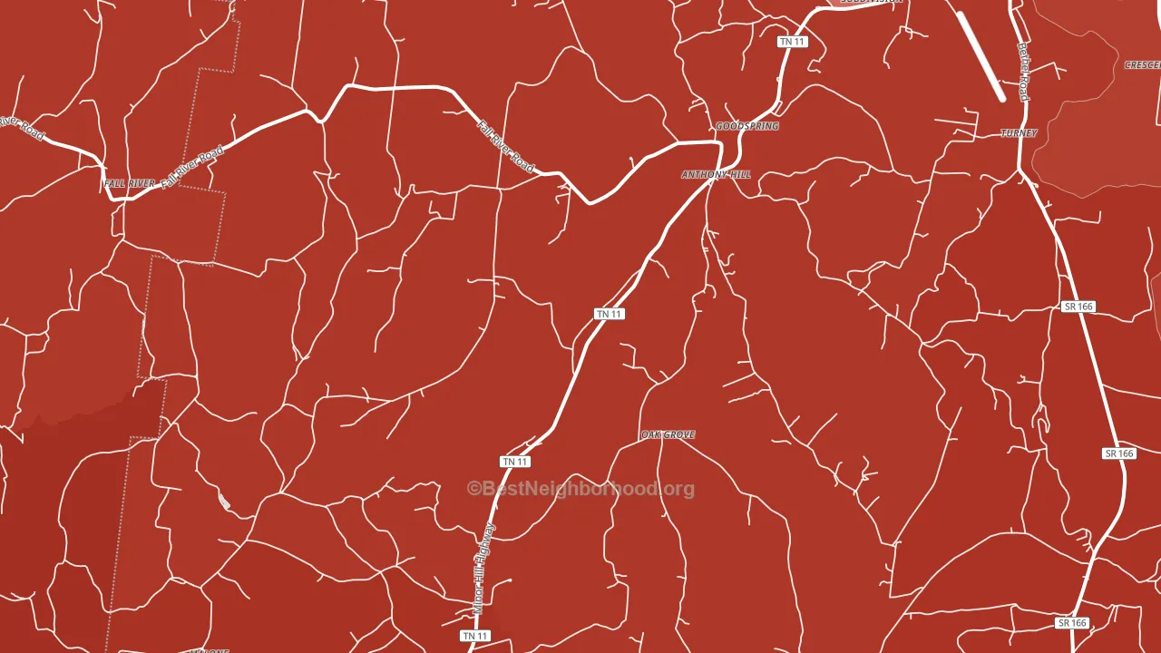 Goodspring, TN block-group political-lean map