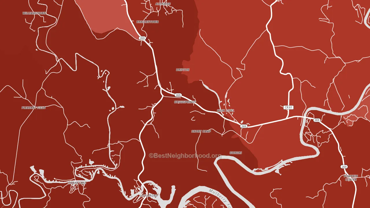 Goodsprings, AL block-group political-lean map