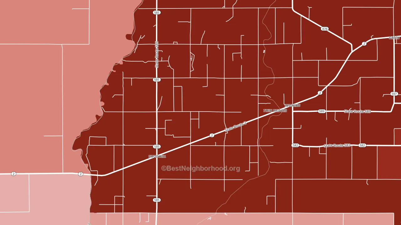 Goodwill, LA block-group political-lean map
