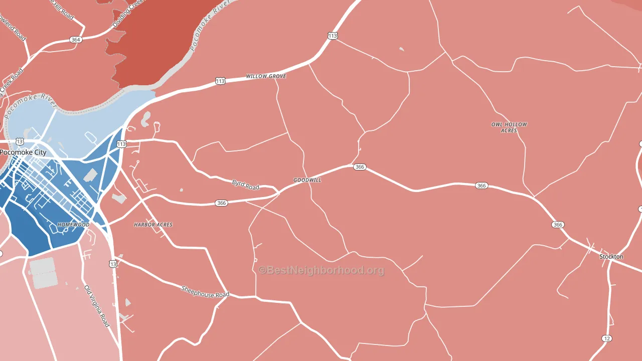 Goodwill, MD block-group political-lean map