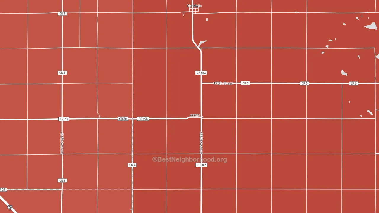 Goodwin, SD block-group political-lean map