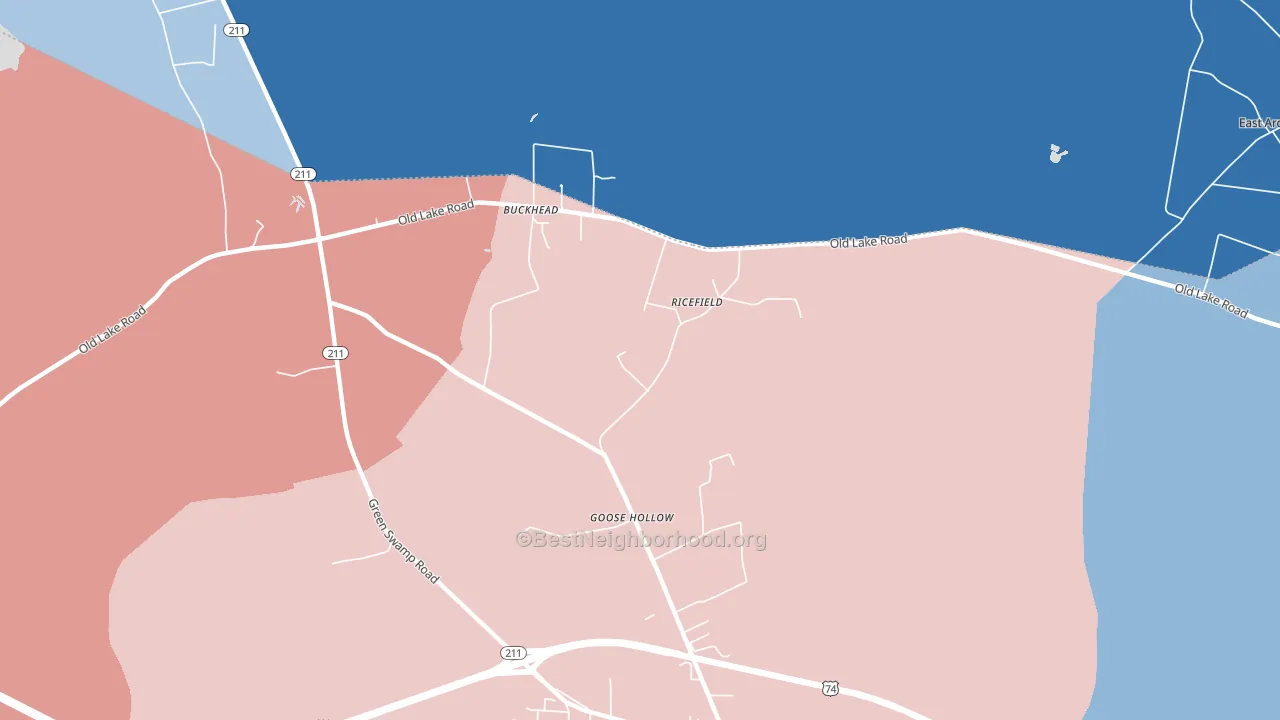 Goose Hollow, NC block-group political-lean map