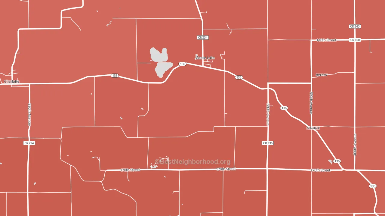 Goose Lake, IA block-group political-lean map