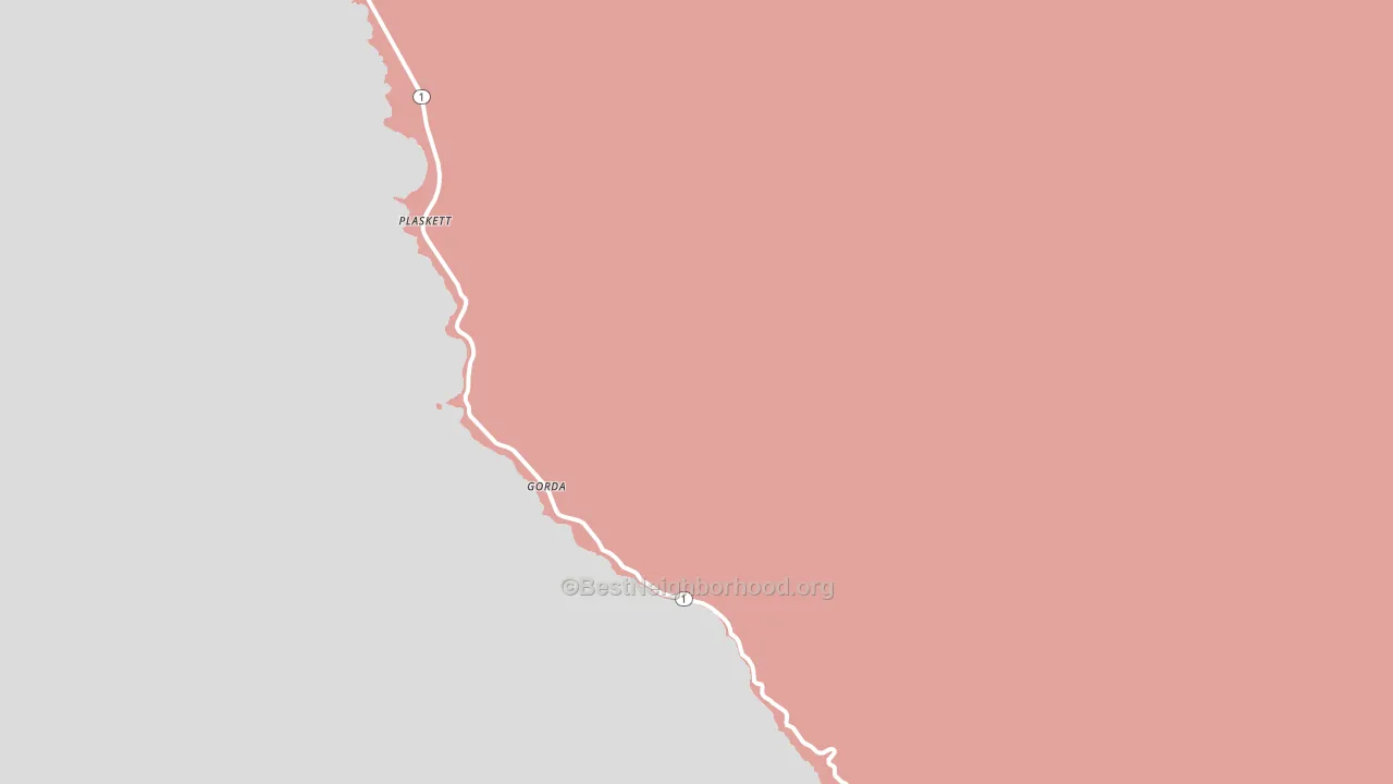 Gorda, CA block-group political-lean map