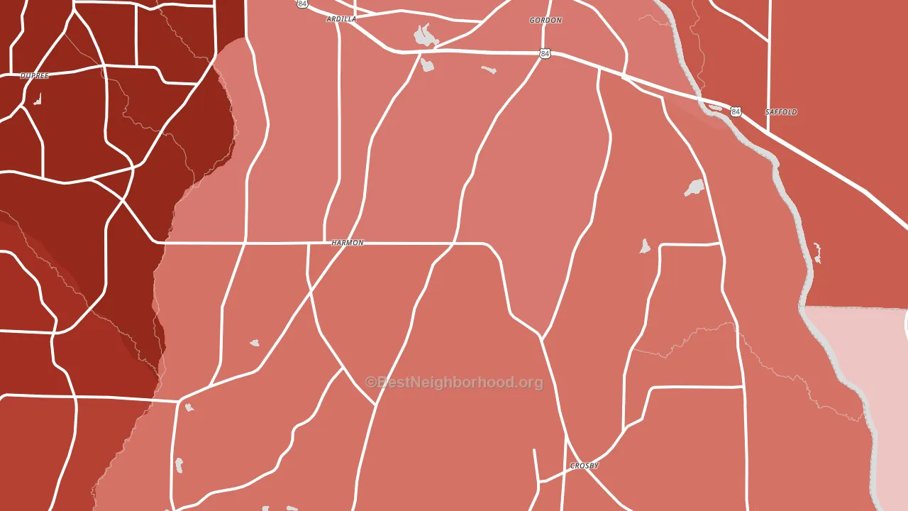 Gordon, AL block-group political-lean map