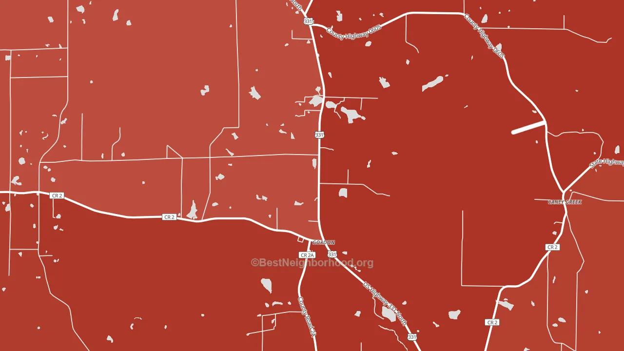 Gordon, FL block-group political-lean map