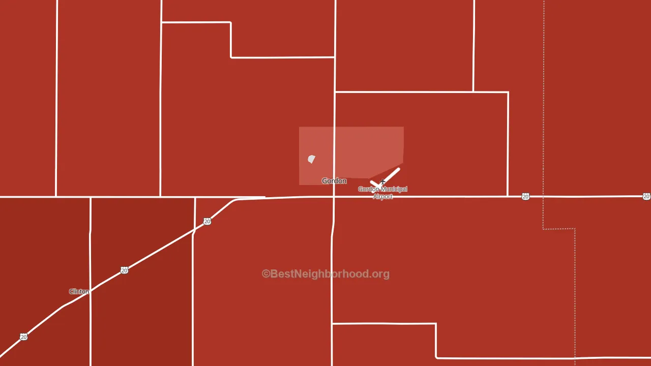 Gordon, NE block-group political-lean map