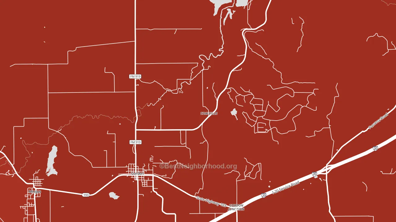 Gordon, TX block-group political-lean map