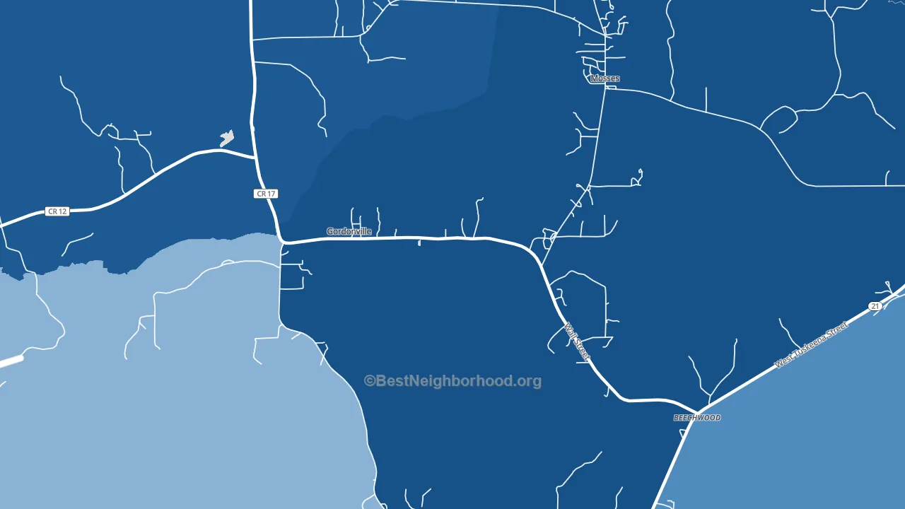 Gordonville, AL block-group political-lean map