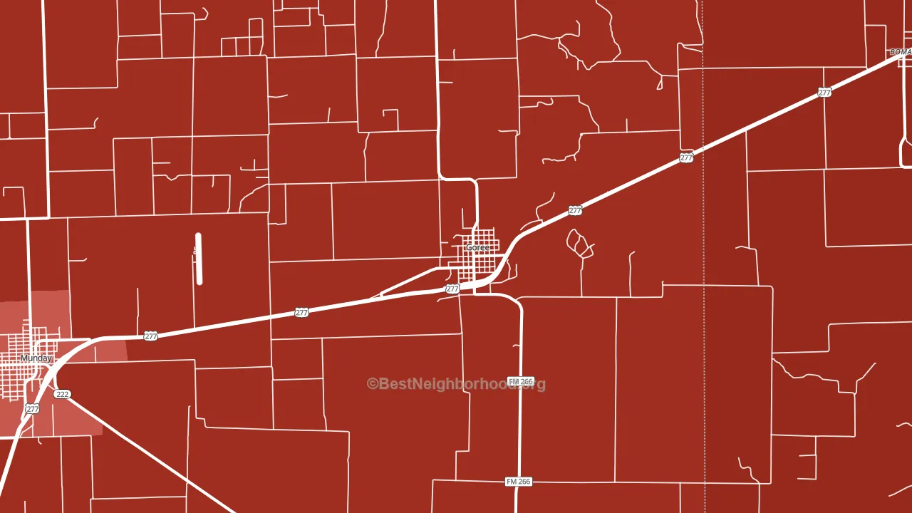 Goree, TX block-group political-lean map