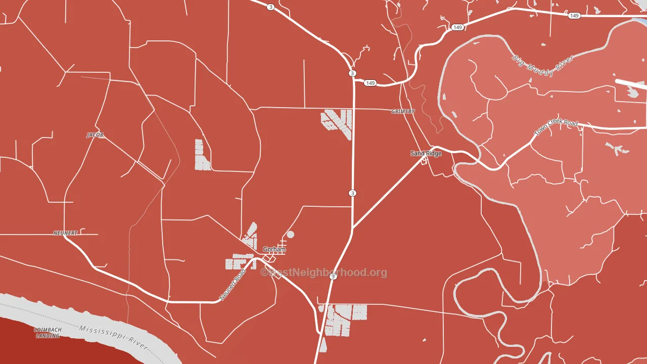Gorham, IL block-group political-lean map