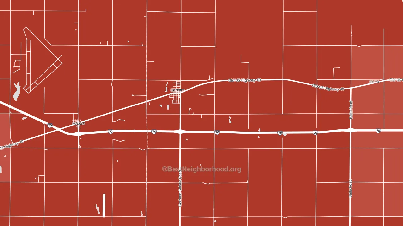 Gorham, KS block-group political-lean map