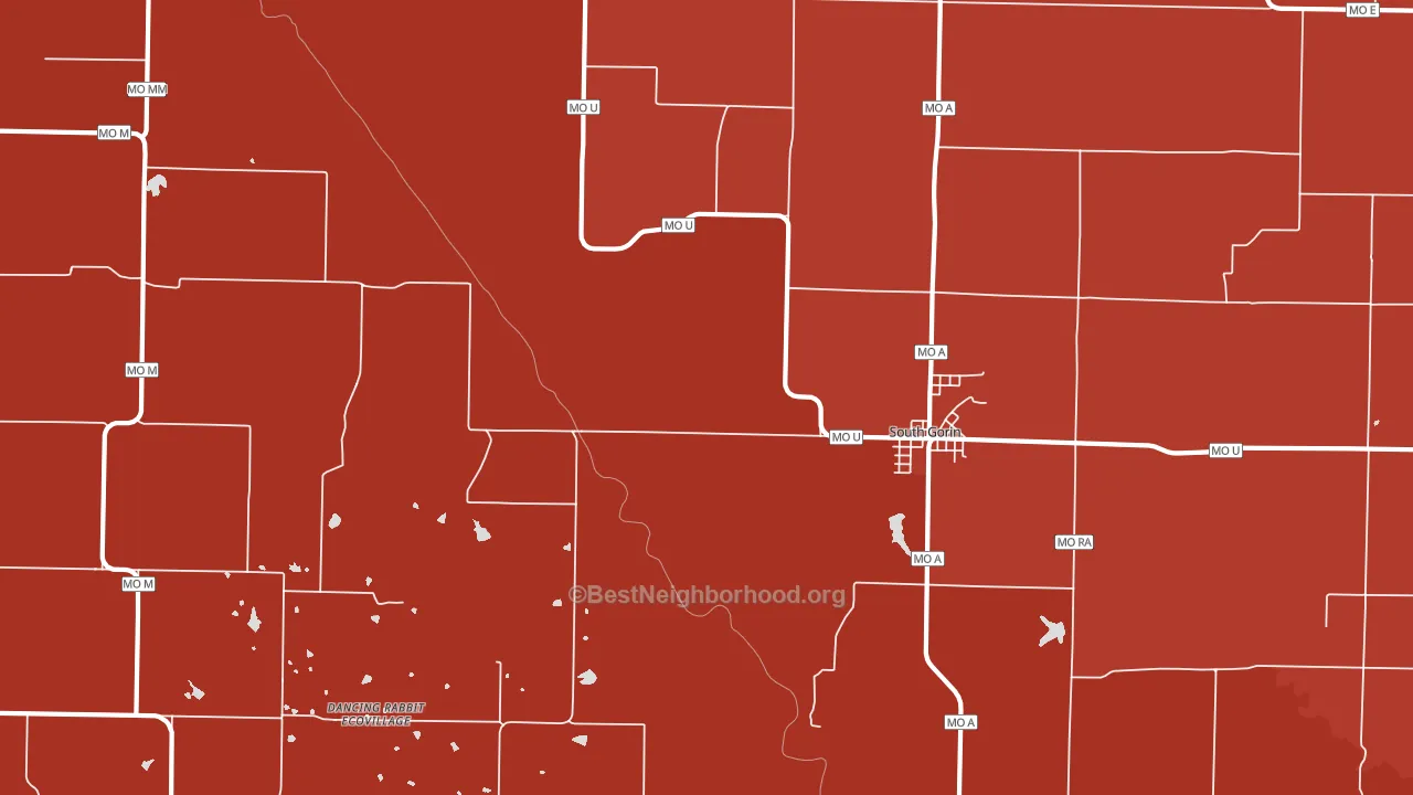 Gorin, MO block-group political-lean map