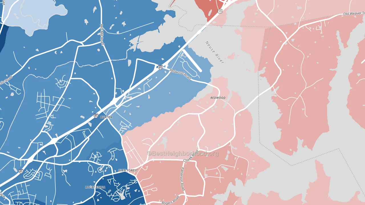 Gorman, NC block-group political-lean map