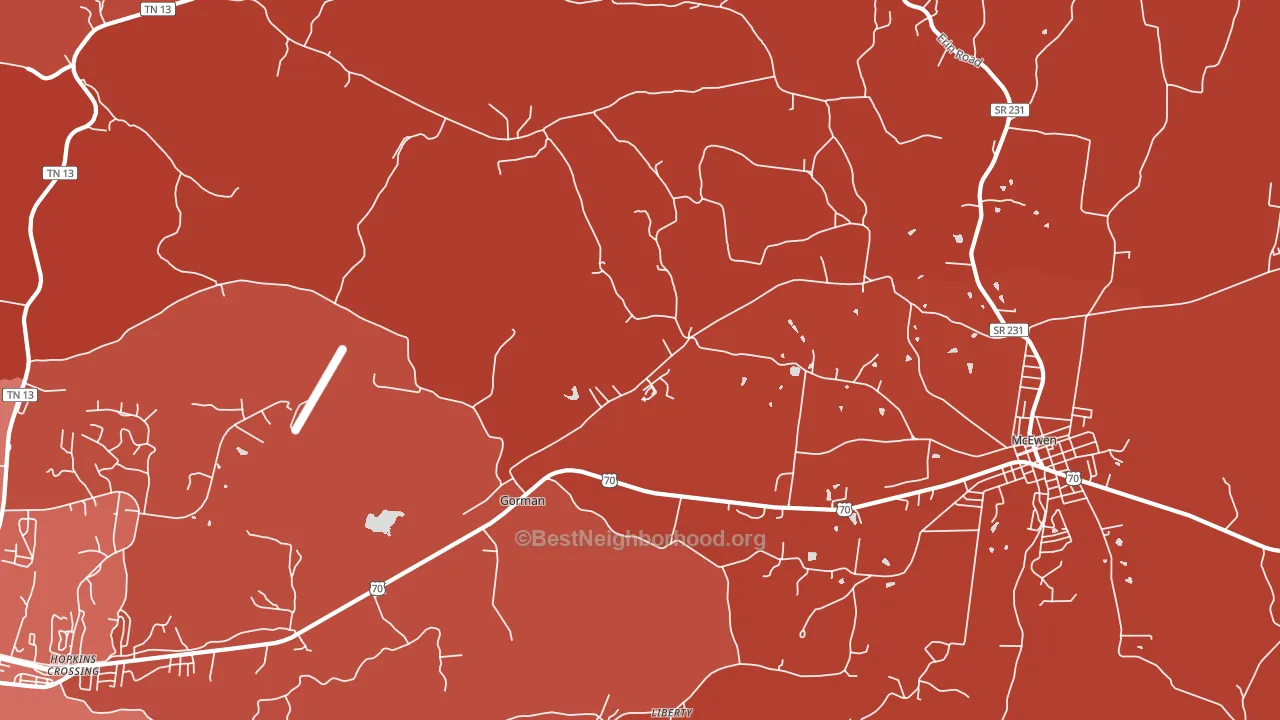 Gorman, TN block-group political-lean map