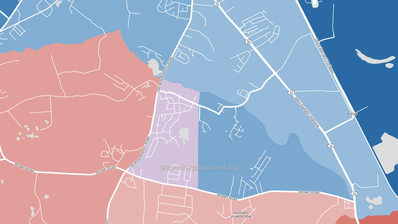 Goshen, Augusta, GA block-group political-lean map