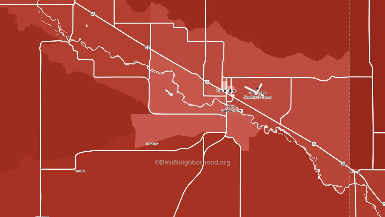 Goshen County, WY block-group political-lean map