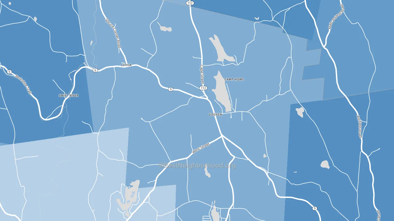 Goshen, MA block-group political-lean map