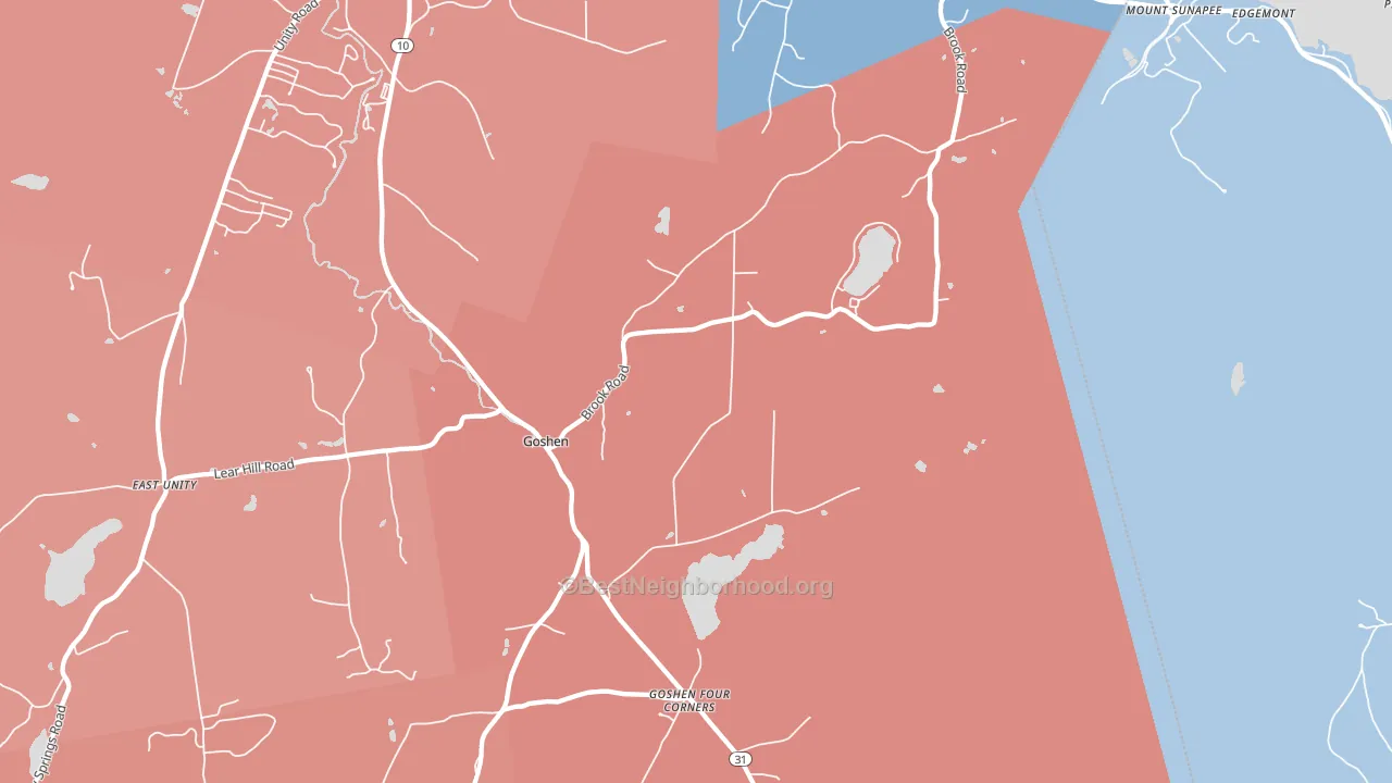 Goshen, NH block-group political-lean map