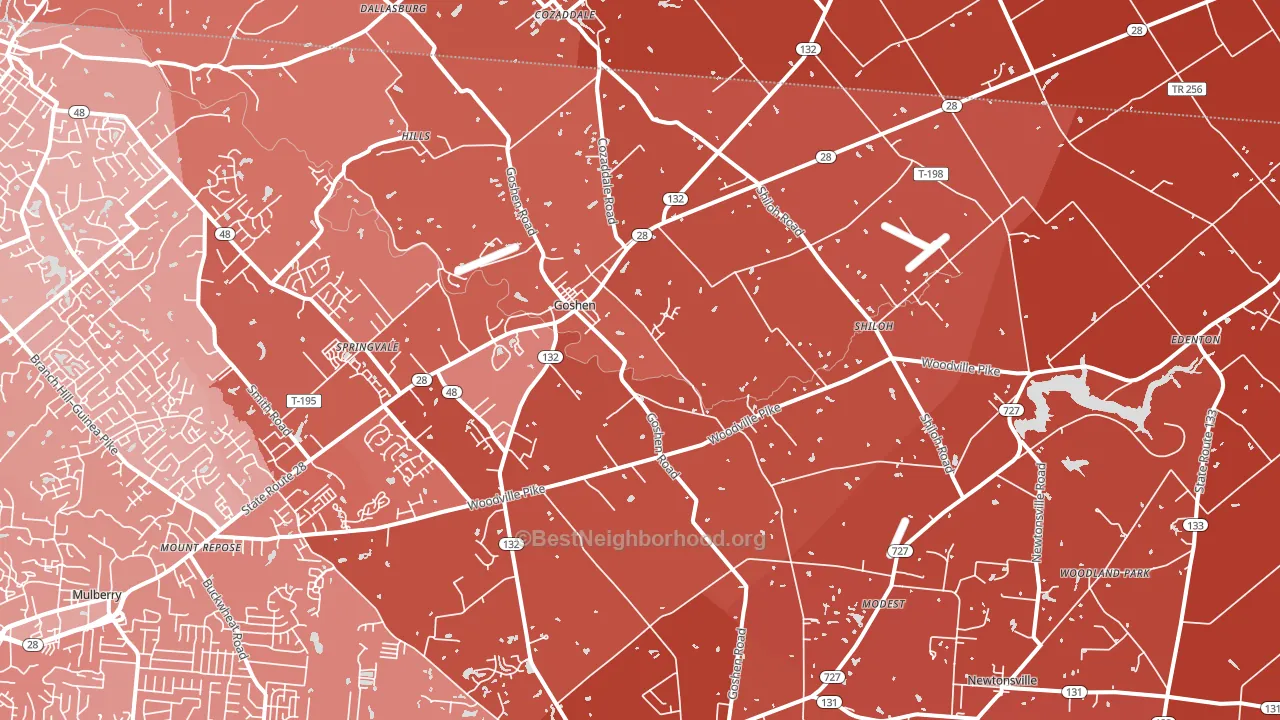 Goshen, OH block-group political-lean map