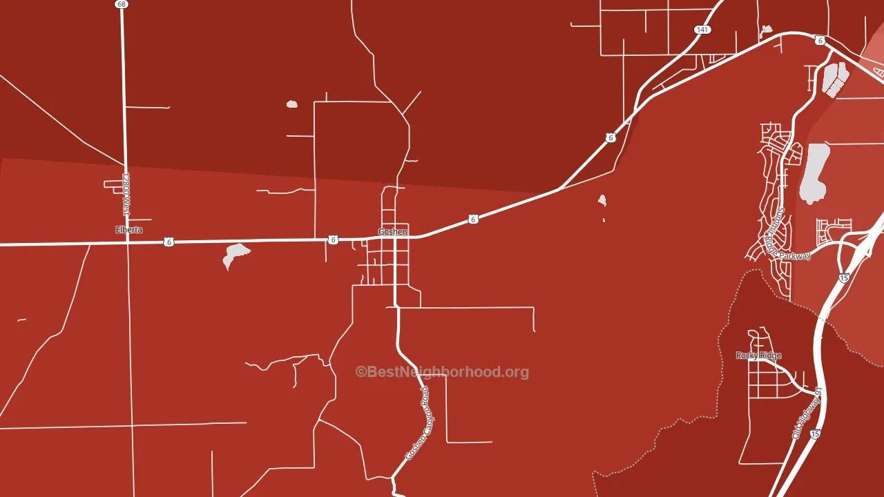 Goshen, UT block-group political-lean map