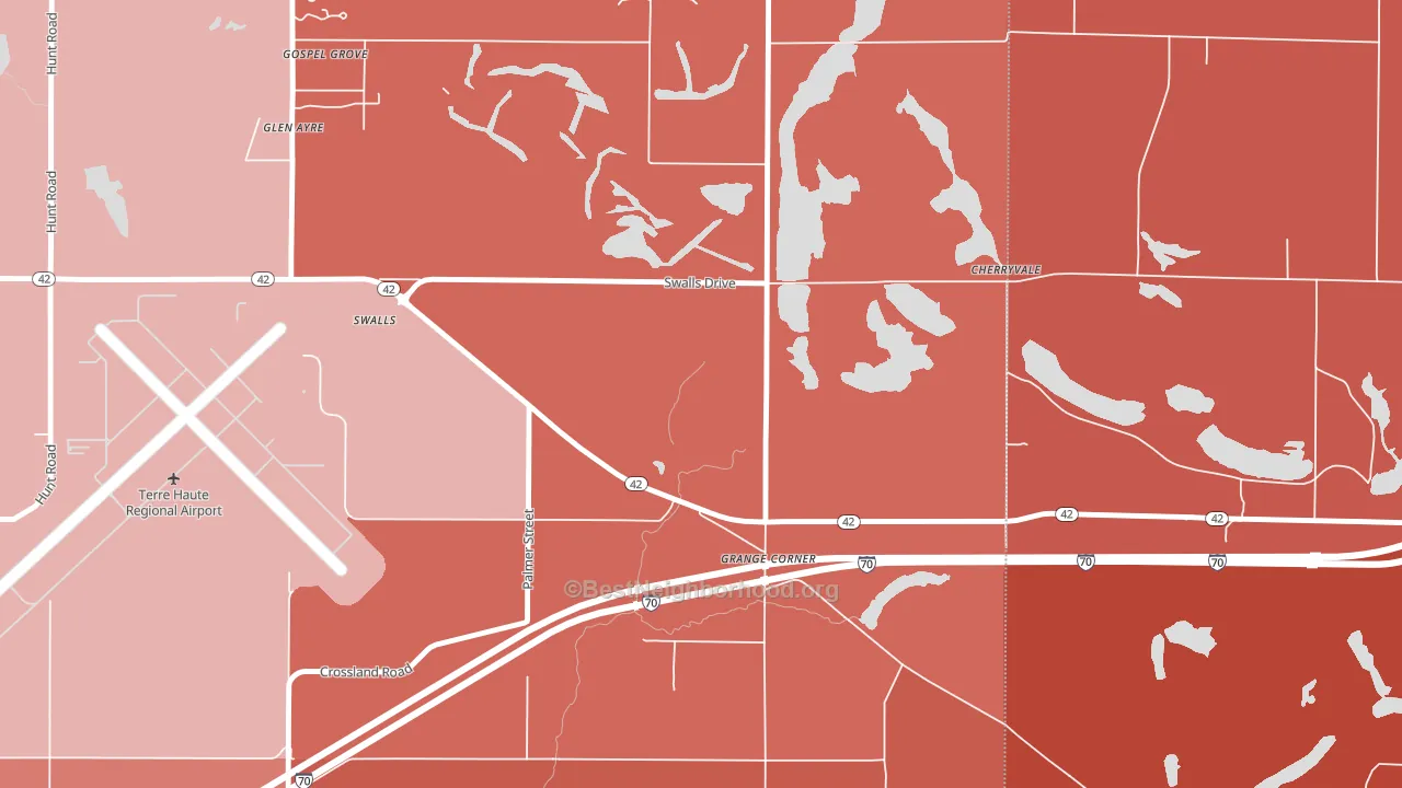 Gospel Grove, IN block-group political-lean map