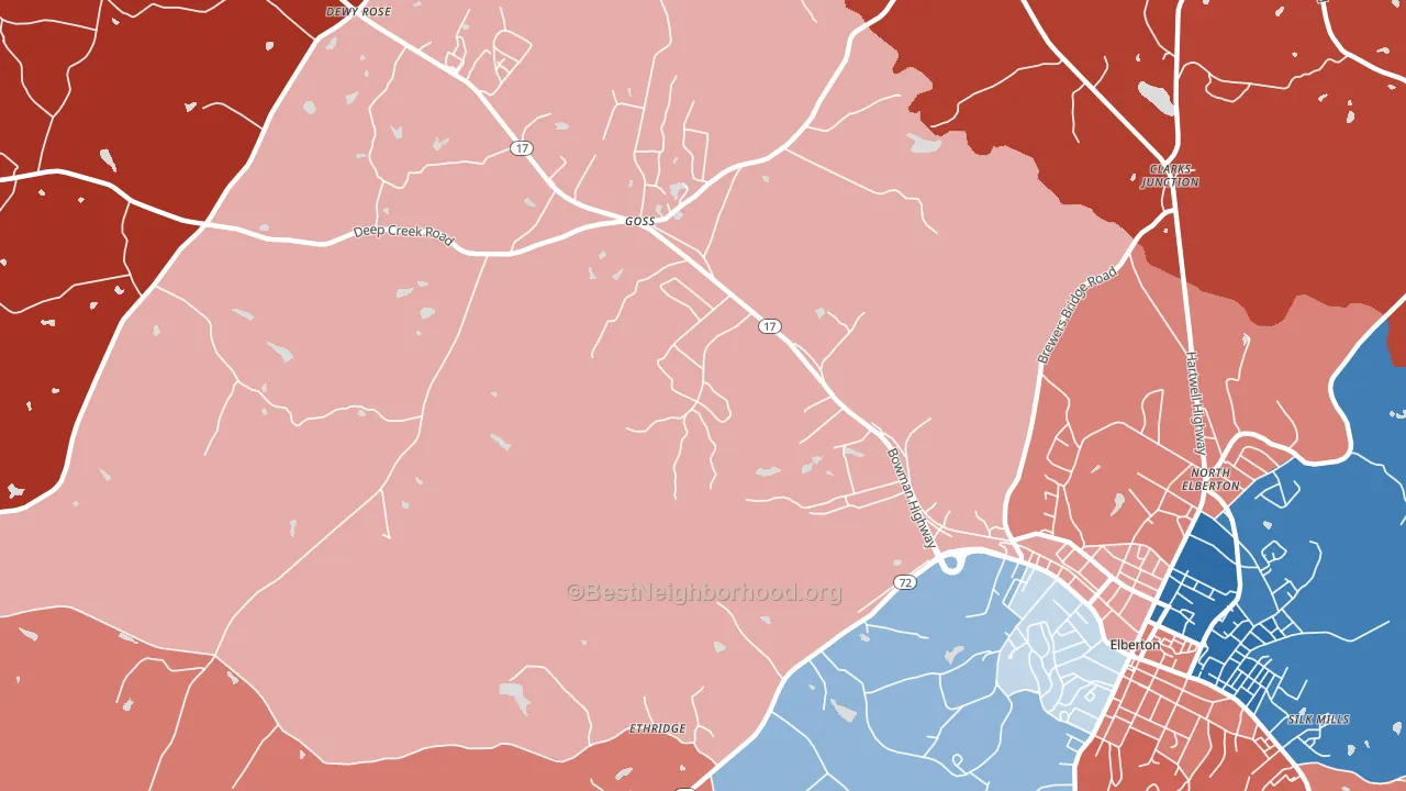 Goss, GA block-group political-lean map